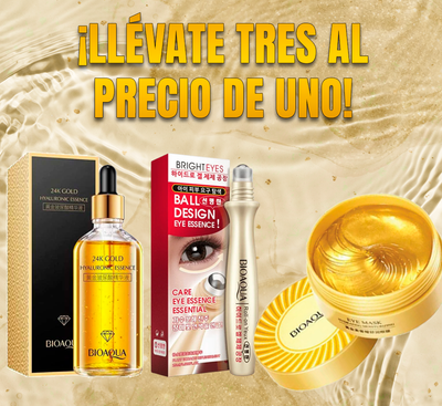 KIT DE ORO, COMBO ANTI EDAD Y PIEL PERFECTA BIOAQUA, PAGA 1 Y LLEVA 3 PRODUCTOS